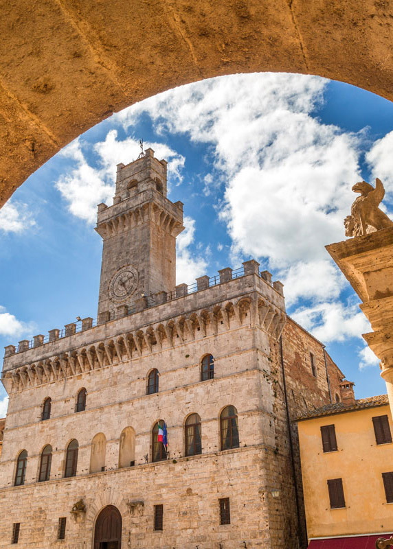 Piazza Grande, in the main square in Montepulciano Val D'Orcia Tuscany Highlights